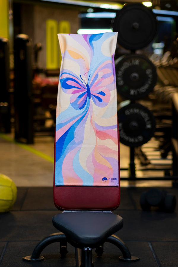 Pamuklu Yeni Nesil Fitness Spor Havlusu - Dijital Baskılı - Hızlı Kuruyan Mikrofiber | KELEBEK